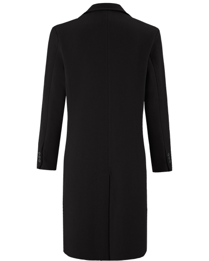 Black Wool Cashmere Bond Overcoat Black Lining