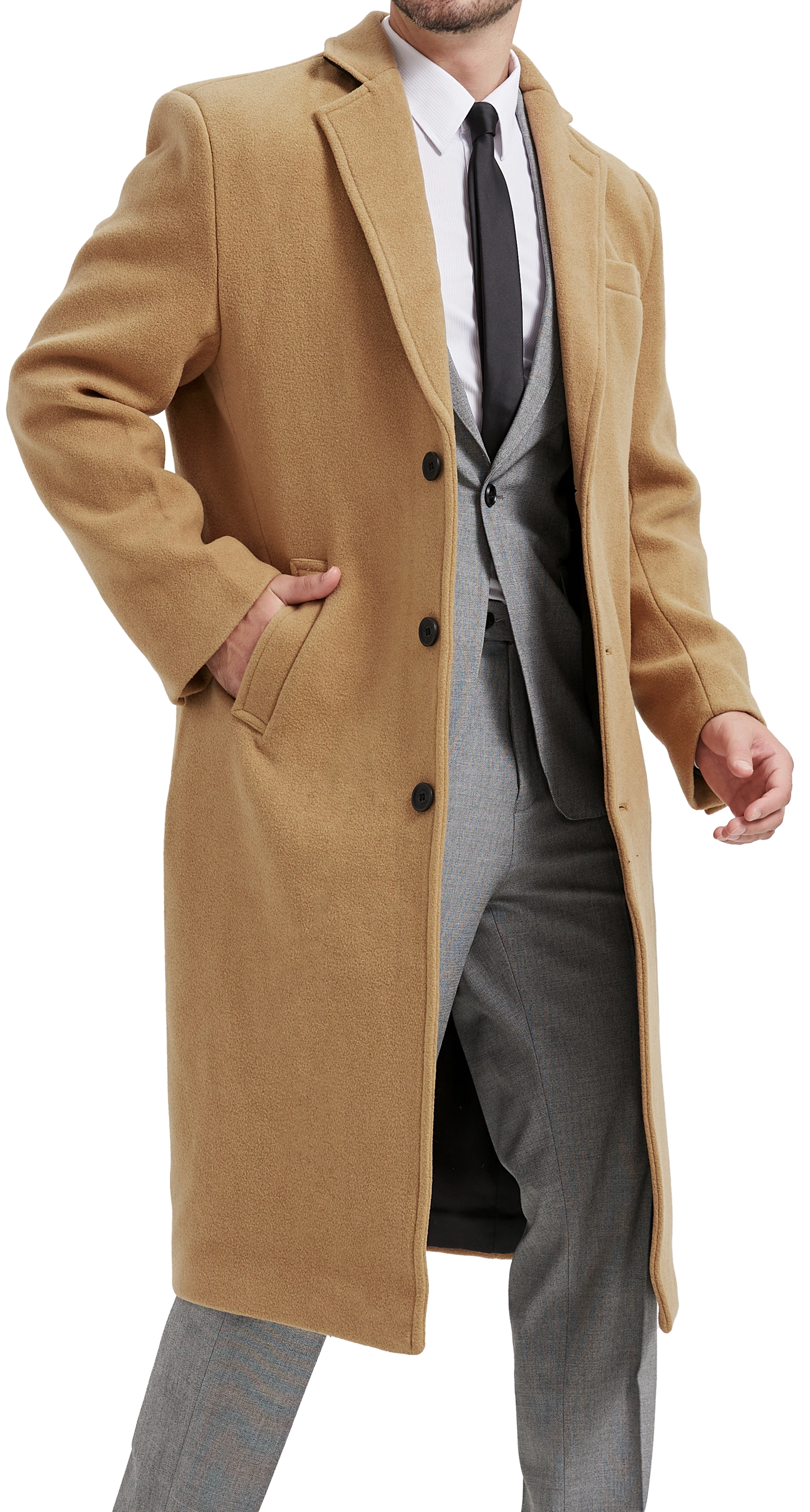 Camel Wool Cashmere Long Overcoat