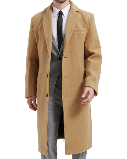 Camel Wool Cashmere Long Overcoat