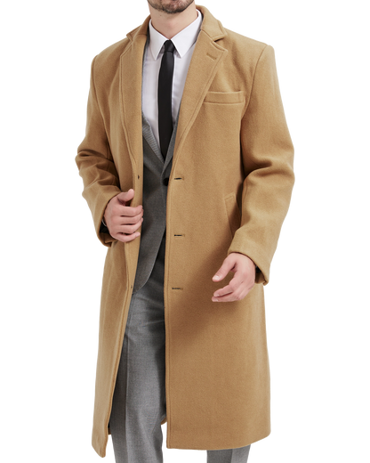 Camel Wool Cashmere Long Overcoat