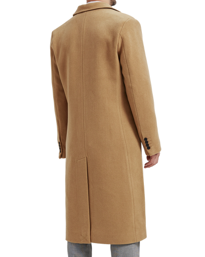 Camel Wool Cashmere Long Overcoat