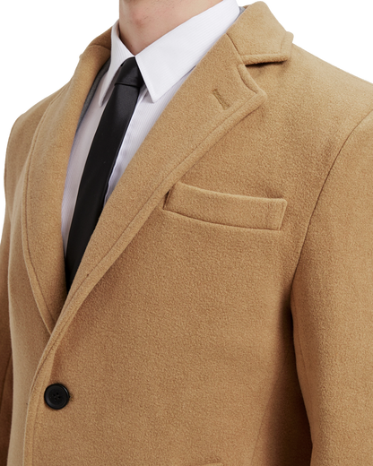 Camel Wool Cashmere Long Overcoat