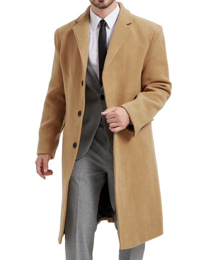 Camel Wool Cashmere Bond Overcoat Black Lining