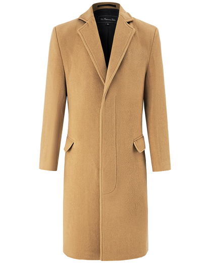 Camel Wool Cashmere Bond Overcoat Black Lining